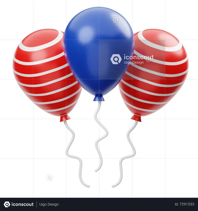 American Balloons  3D Icon