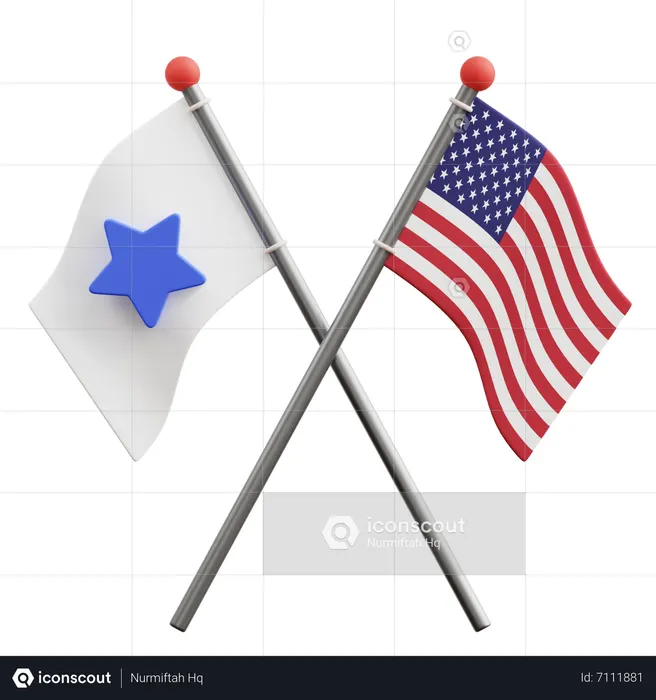 American Flags  3D Icon