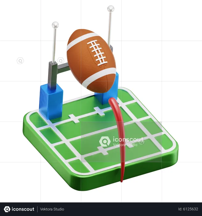 American Football Field  3D Icon