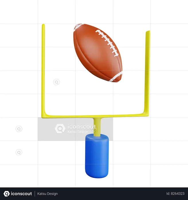 American Football Goal Post  3D Icon