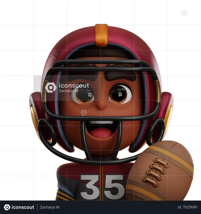 AMERICAN FOOTBALL PLAYER  3D Icon