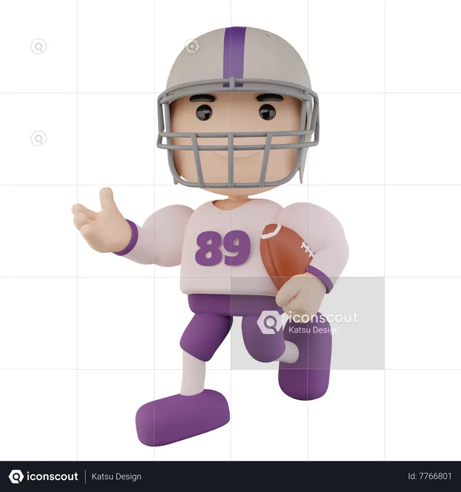 American football player  3D Illustration