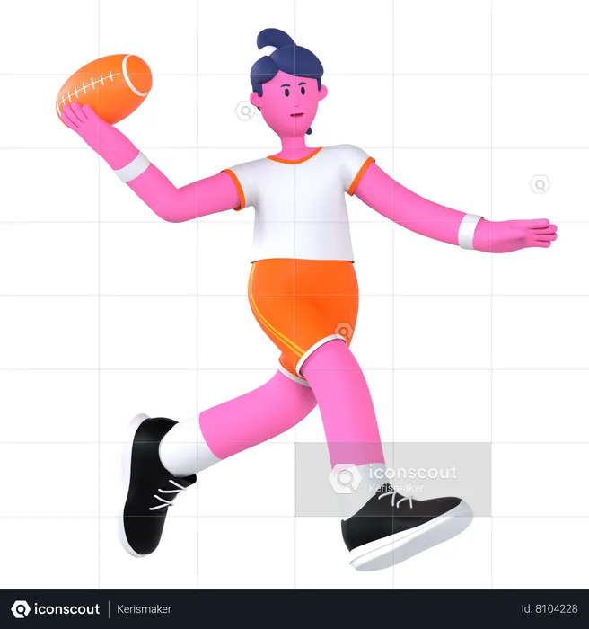 American Football Player  3D Illustration