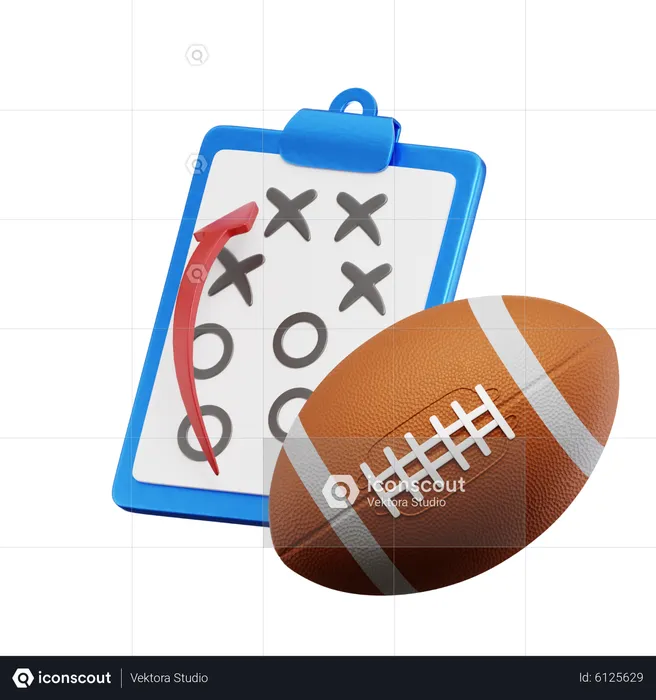 American Football Score Clipboard 3D Icon download in PNG, OBJ