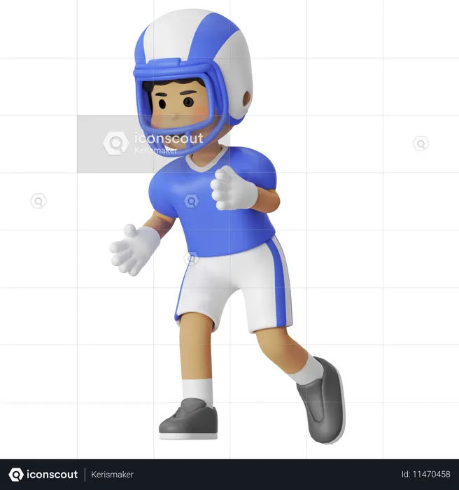 American Football Sprint laufender Junge  3D Icon