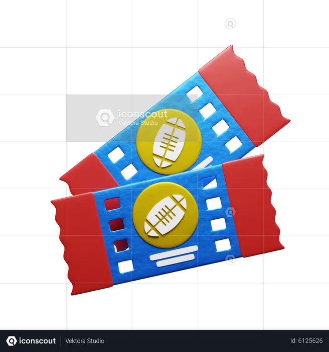 American Football Tickets  3D Icon