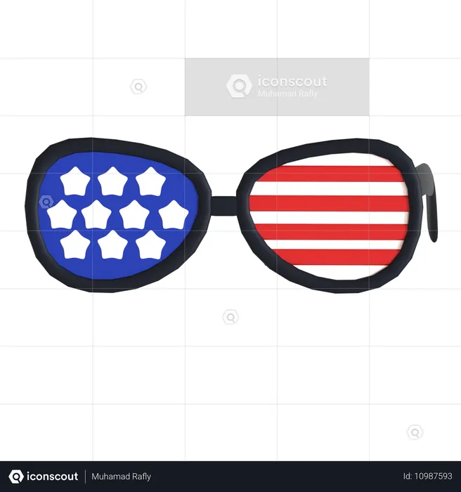 American Glasses  3D Icon