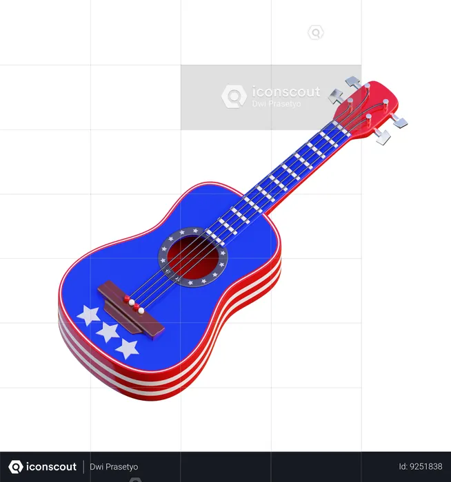 American Guitar  3D Icon