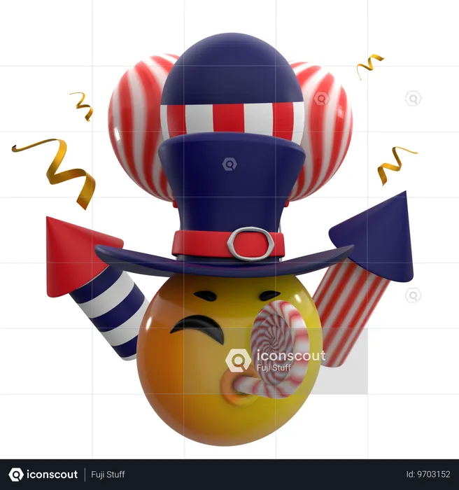 アメリカ独立記念日  3D Icon