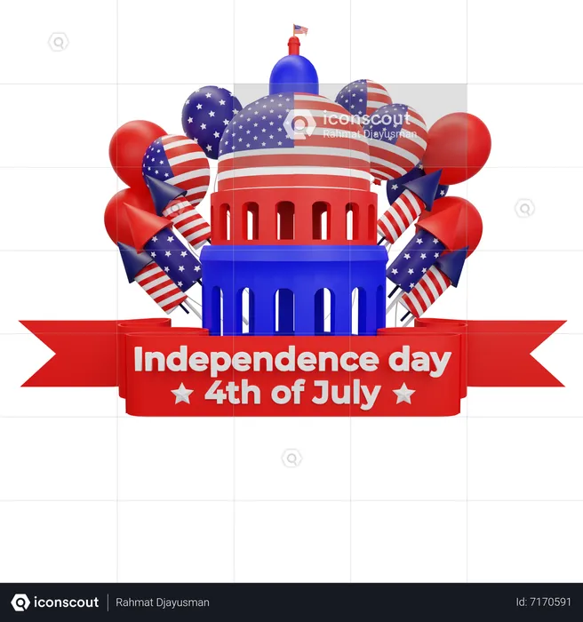 American Independence Day  3D Icon