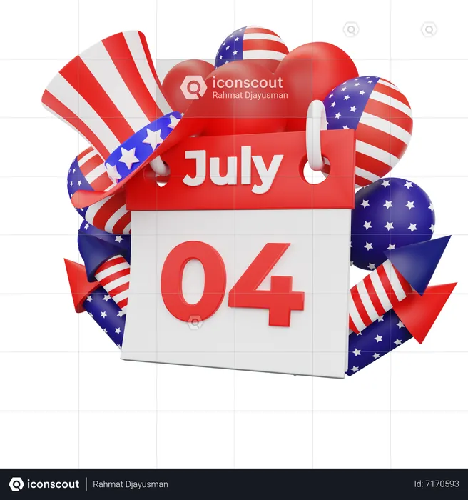 American Independence Day  3D Icon