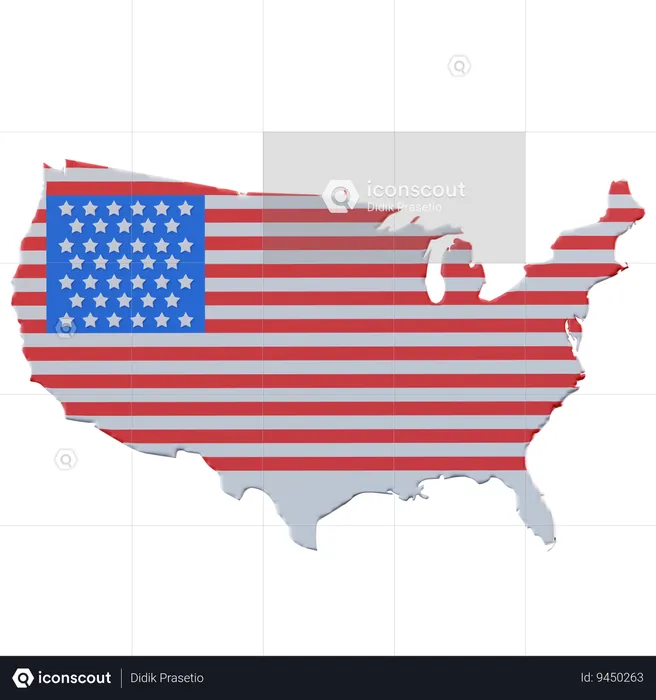 アメリカの地図  3D Icon