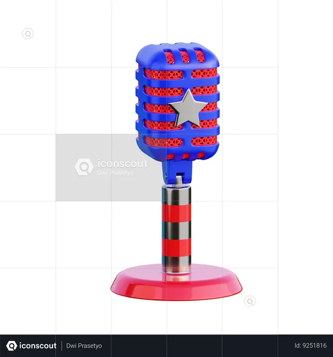 American Mic  3D Icon