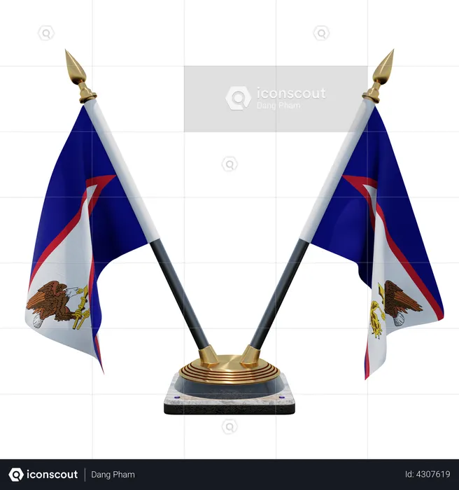 American Samoa Double Desk Flag Stand Flag 3D Flag
