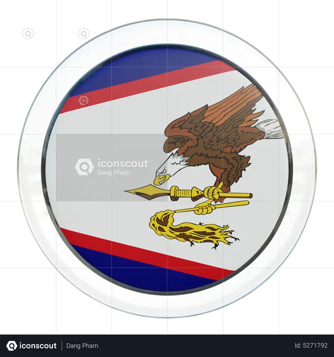 American Samoa Round Flag Flag 3D Icon