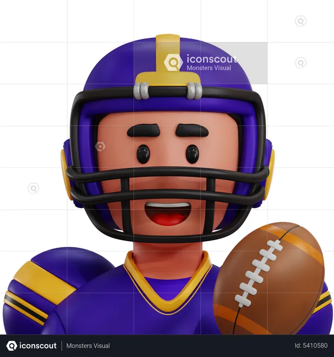 Amerika Footballspieler  3D Icon