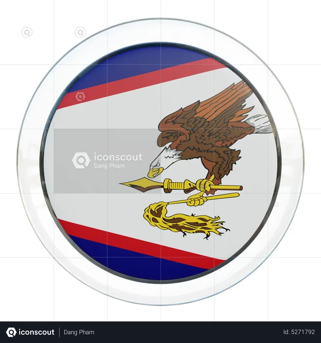 Runde Flagge von Amerikanisch-Samoa Flag 3D Icon