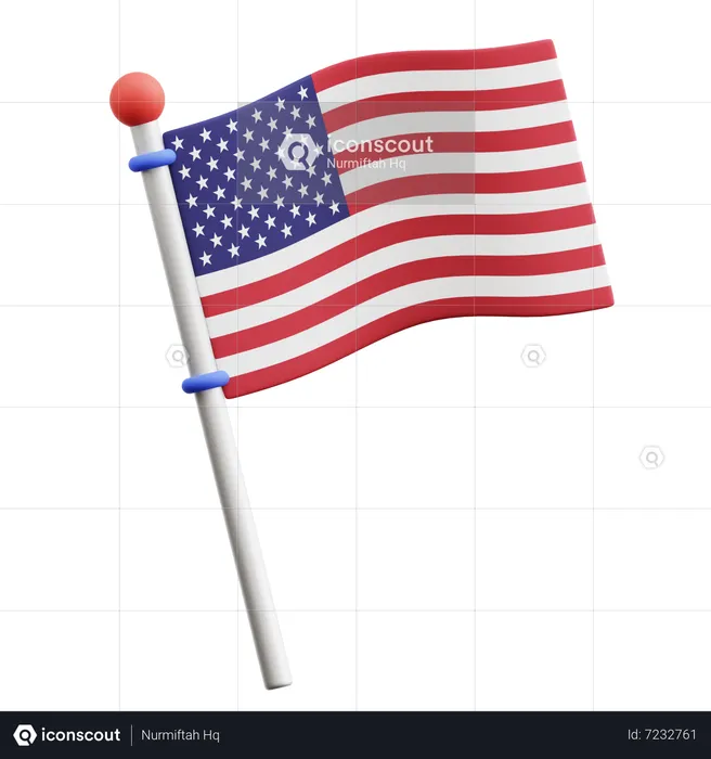 Amerikanische Flagge  3D Icon