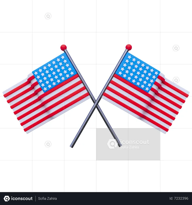 Amerikanische Flagge  3D Icon