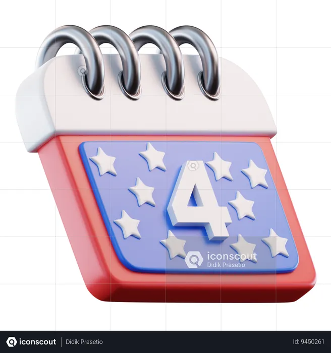 Amerikanischer Unabhängigkeitstag  3D Icon