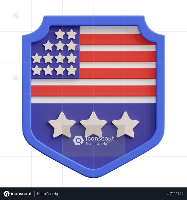 Amerikanischer Schild  3D Icon