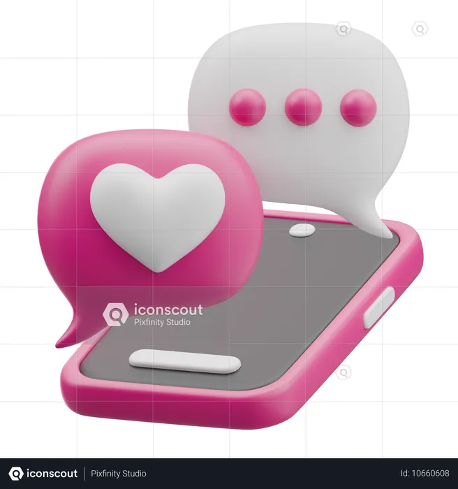 Amor bate-papo  3D Icon