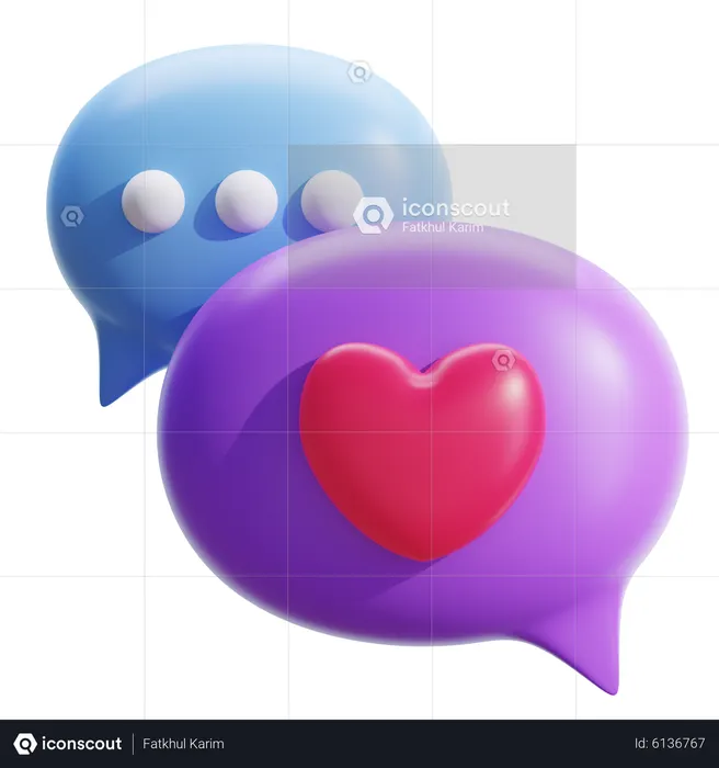 Amor bate-papo  3D Icon