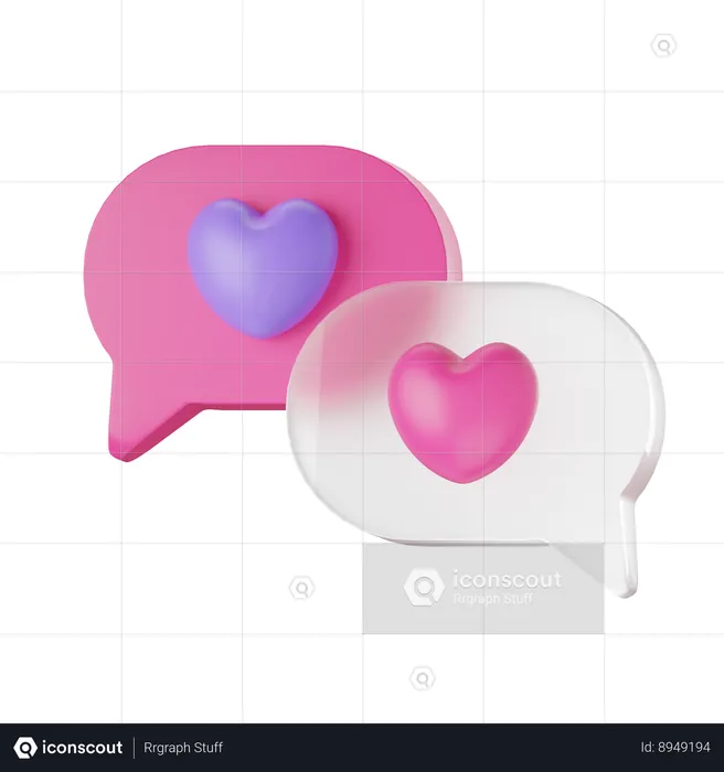 Amor bate-papo  3D Icon