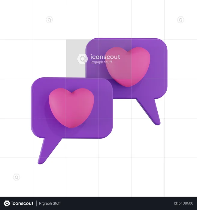 Amor bate-papo  3D Icon