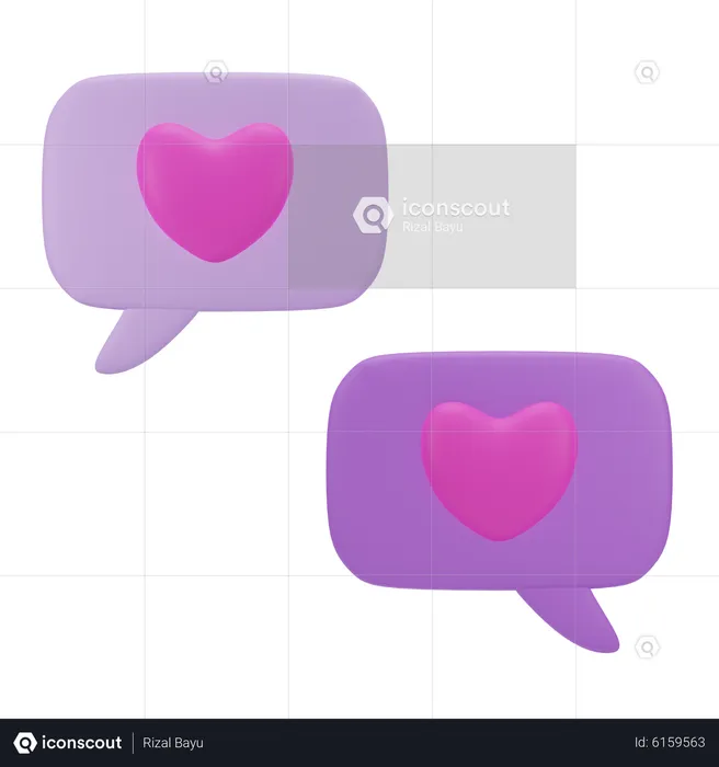 Charla de amor  3D Icon