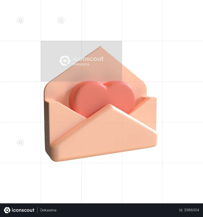 Correo de amor  3D Illustration