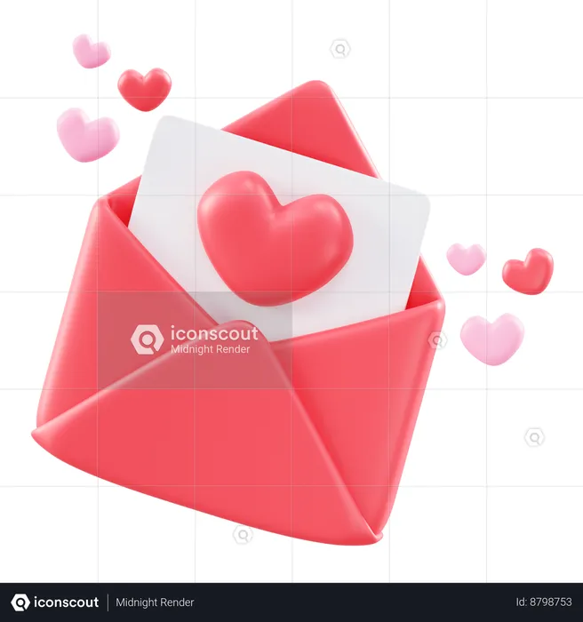 Correo electrónico de amor  3D Icon