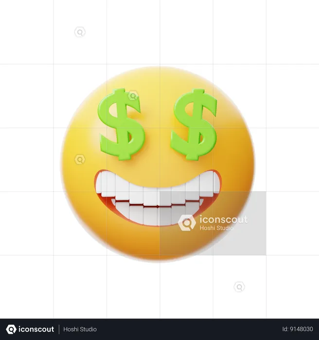 Amor dinero Emoji 3D Icon