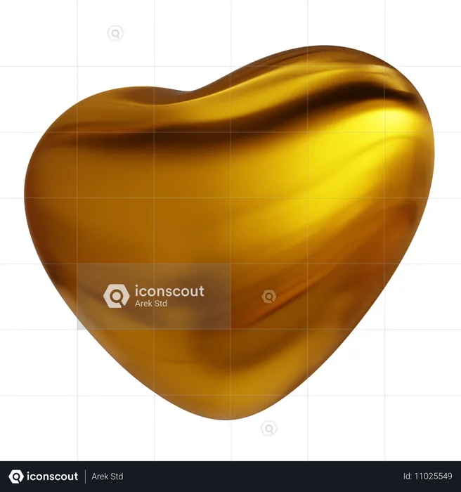 Amor dorado abstracto  3D Icon