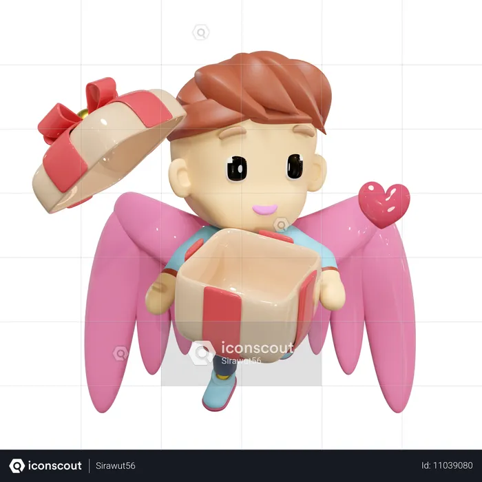 Amor fliegen  3D Illustration