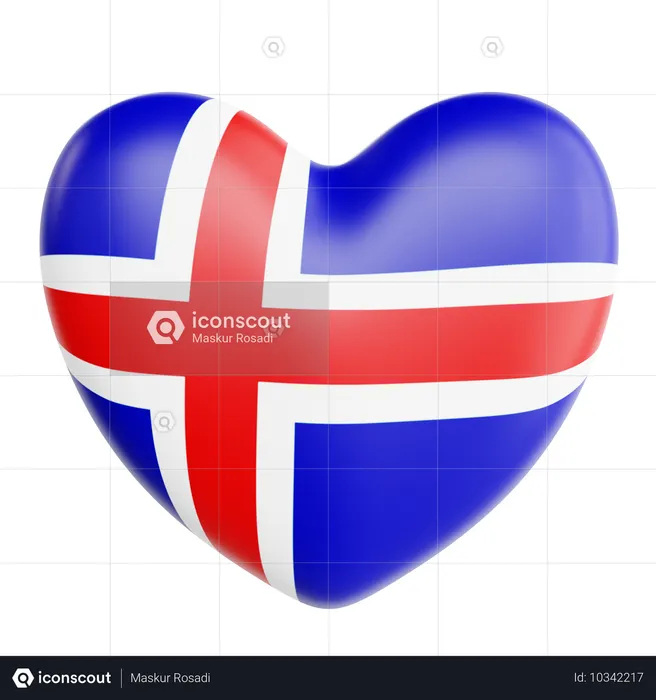 Amo islandia  3D Icon