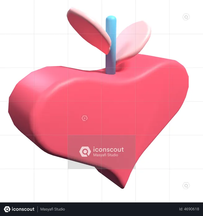 Amor de manzana  3D Illustration