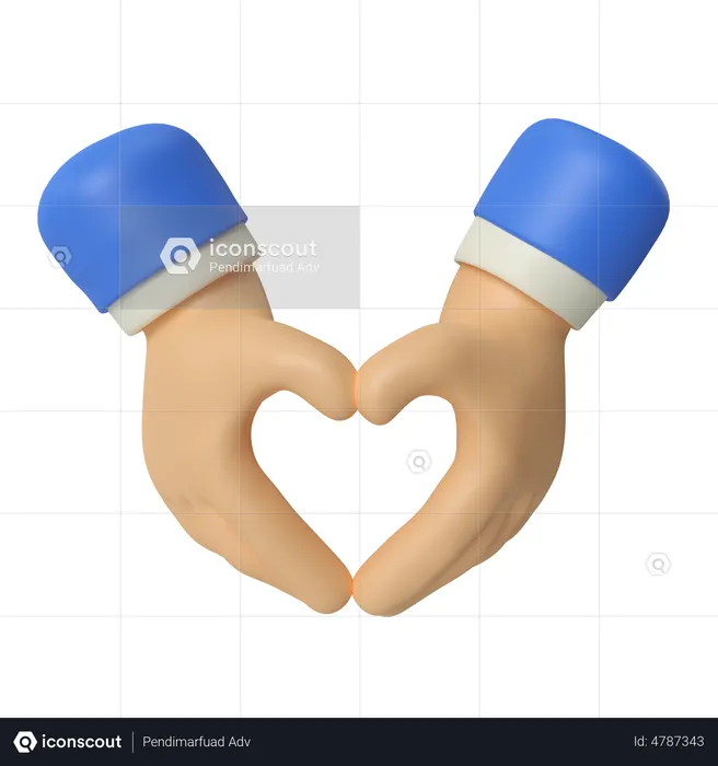 Amor mão invertida  3D Icon