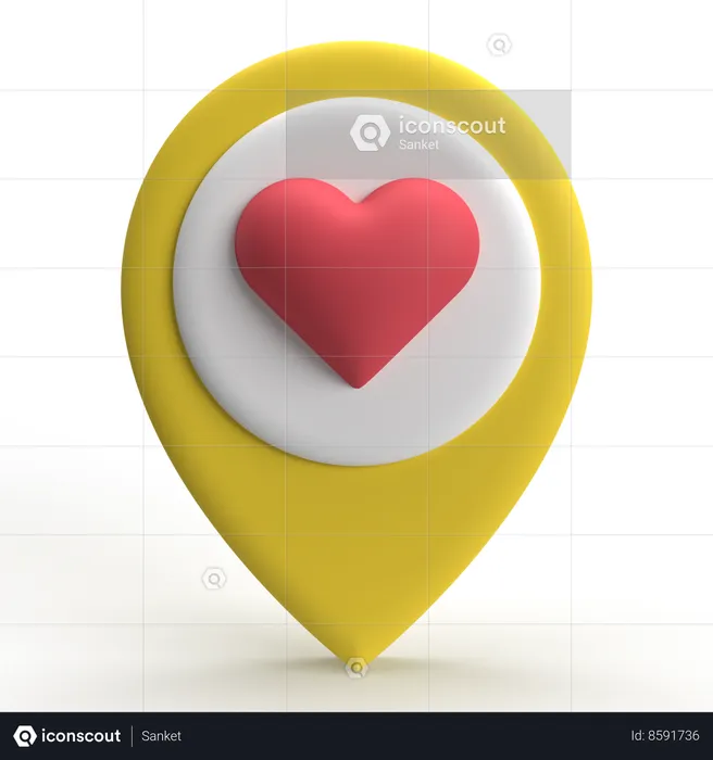 Ubicación de amor  3D Icon