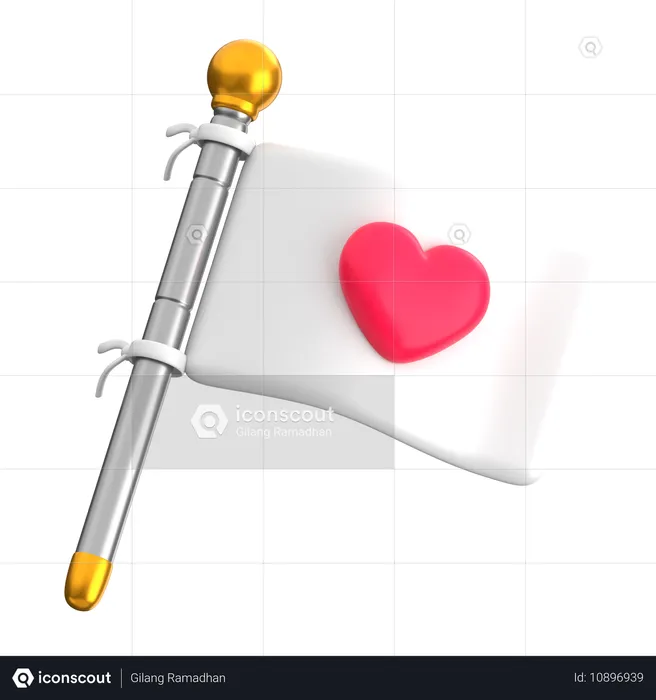 Drapeau d'amour et de paix  3D Icon