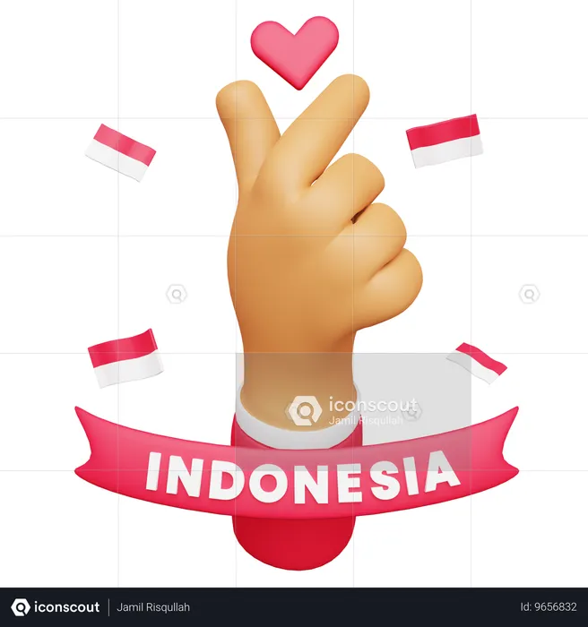 Aimer l'Indonésie  3D Icon