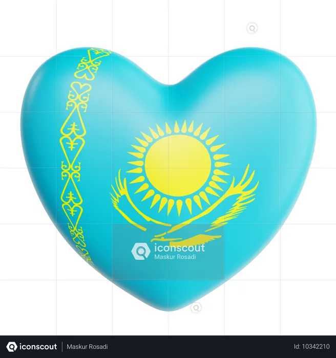 J'aime le kazakhstan  3D Icon