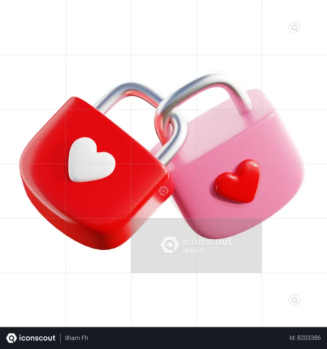 Serrure d'amour  3D Icon