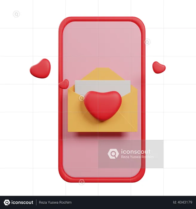 Courrier d'amour  3D Illustration