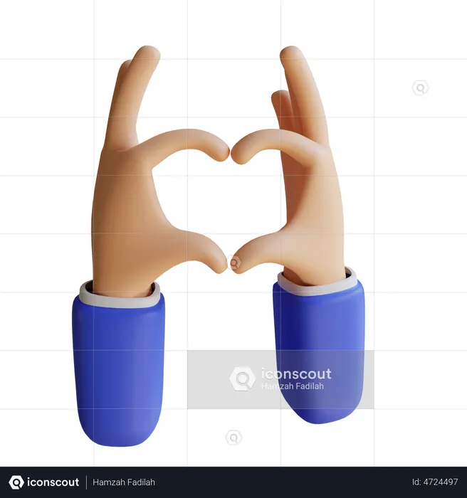 Geste de la main d'amour  3D Illustration