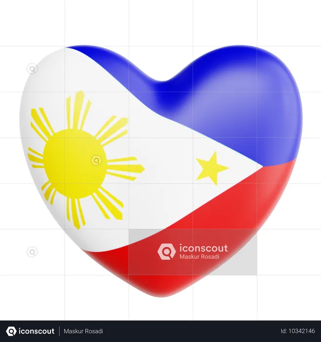 J'aime les philippines  3D Icon