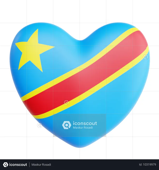 J'aime la République démocratique du Congo  3D Icon