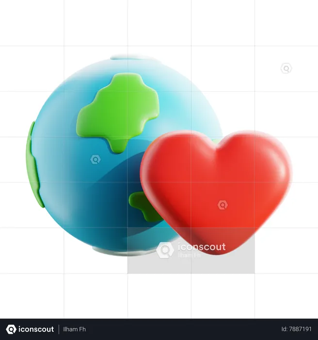 Aimer la terre  3D Icon