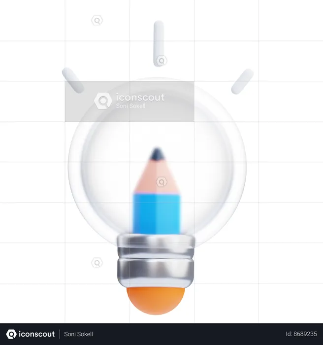 Ampoule crayon  3D Icon