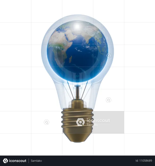 Ampoule heure de la terre  3D Icon